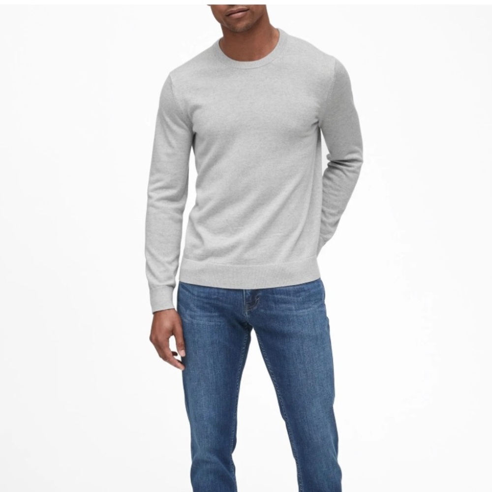 NWT Banana Republic Men’s Crew Neck Pullover Sweater (Gray, XXL)